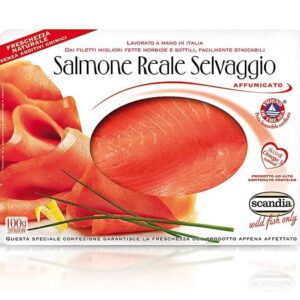 SALMONE REALE SELVAGGIO AFFUMICATO AFFETATO 100GR.