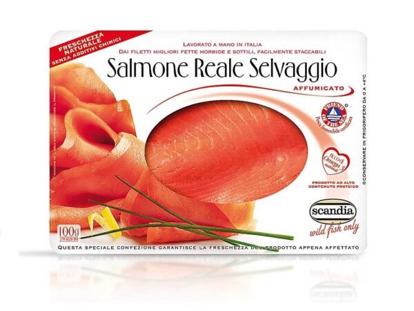 SALMONE REALE SELVAGGIO AFFUMICATO AFFETATO 100GR.