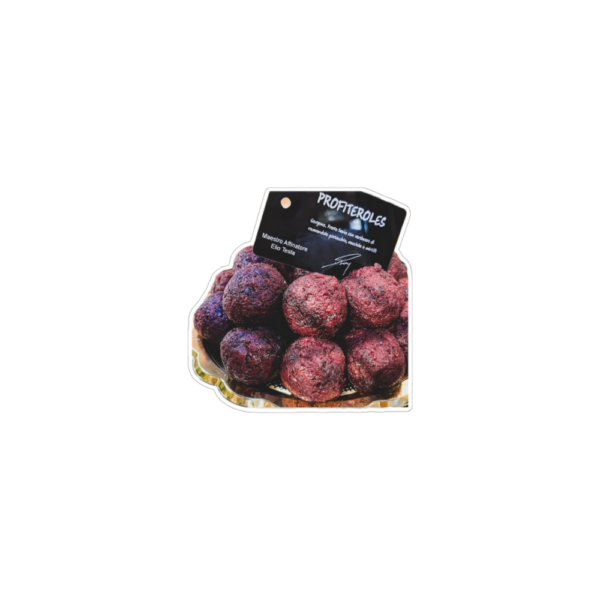 PROFITTEROLES GORGONZOLA E MIELE RICOPERTO DI MIRTILLI